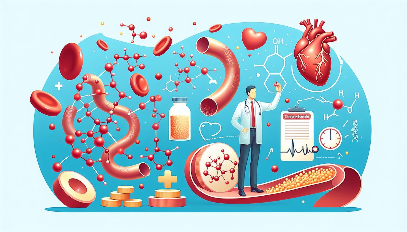 Image of cholesterol molecules and heart health